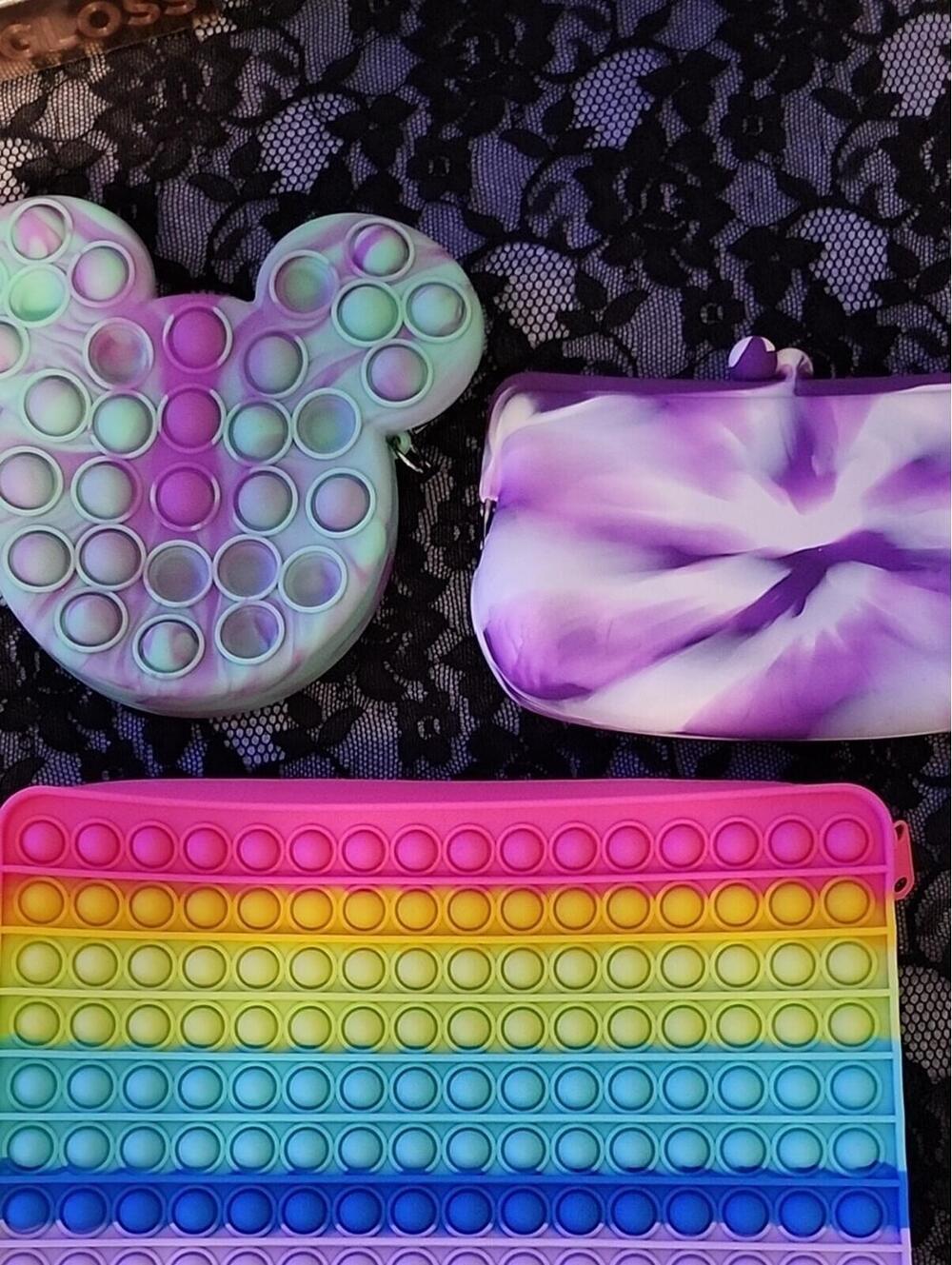 Kids Rainbow Pop-It Fidget Toy - Multicolor 3 Pieces
